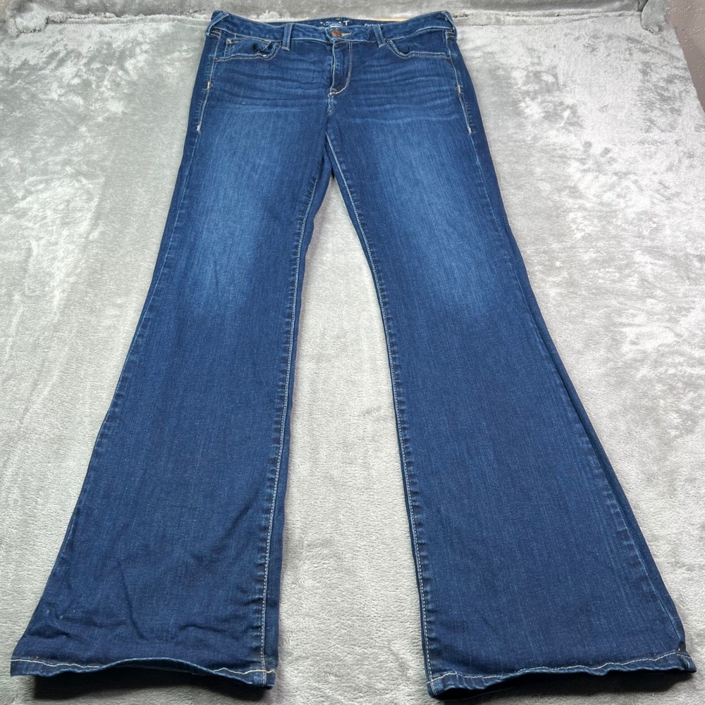 Ariat Perfect Rise Flare Jeans Womens 32L Blue Dark Wash Stretch Western Denim